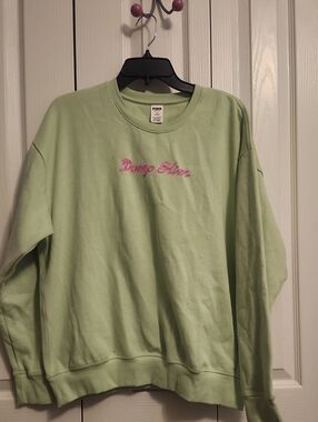 PINK Victoria's Secret Mint Green Sweatshirt with Pink Logo
